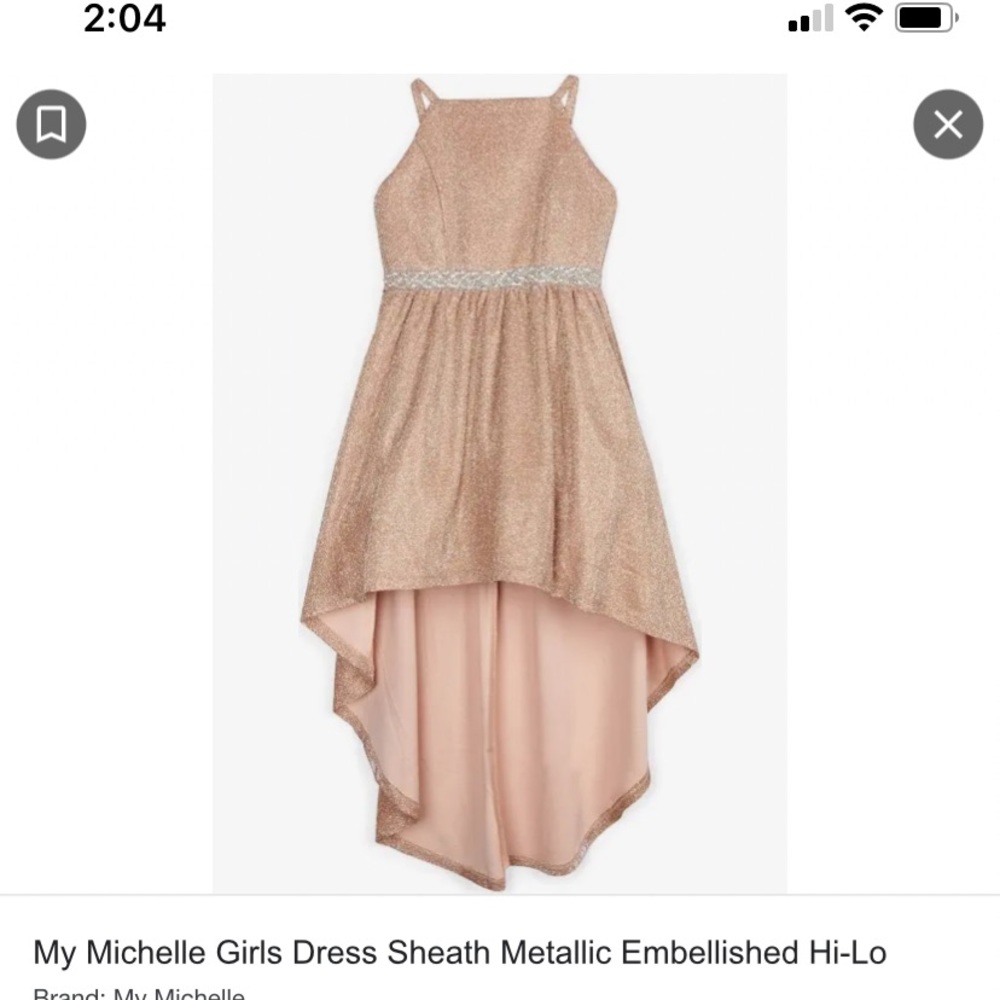My Michelle Gold Girl Dress Size 8